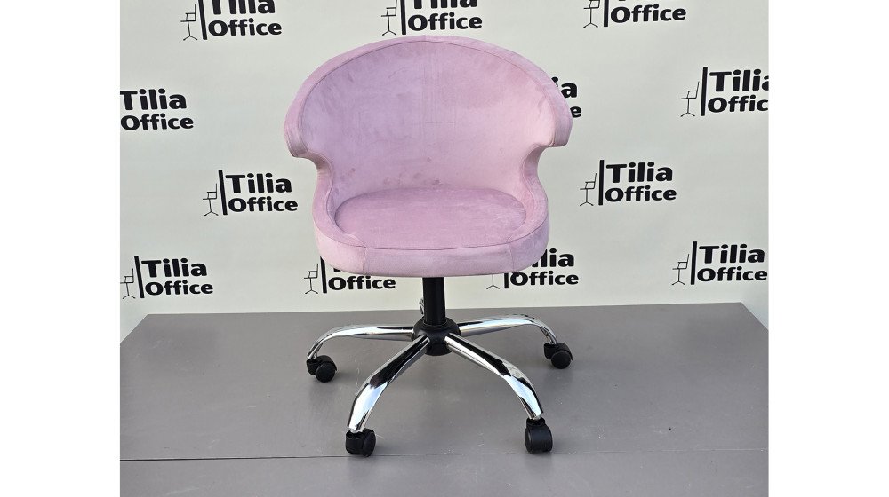 Coket Çalışma Koltuğu Krom Yonca Ayak Pembe